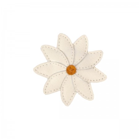 Donsje Zaza Fields Hairclip Daisy Off White Leather (Hair accessories)