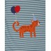 Lilly + Sid Applique Stripe Romper- Tiger (Slippers)