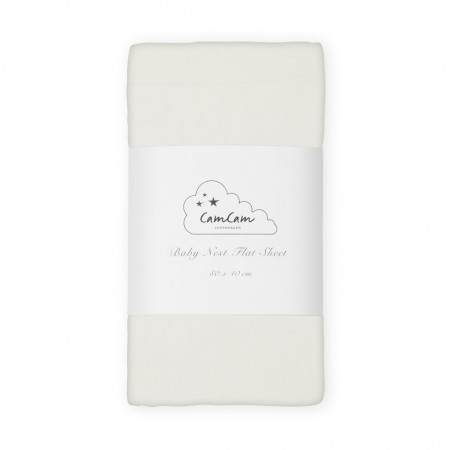 CamCam Baby Nest Flat Sheet 2 Pack Creme White (Bedding)