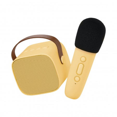 Lalarma Kolonėlė su mikrofonu - Wireless - Karaoke - geltona (Kameros, ausinės, kolonėlės)