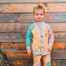 Mimookids Close-Me Cardigan V-Neck, Sand/Apple Green/Rose (Sweaters)